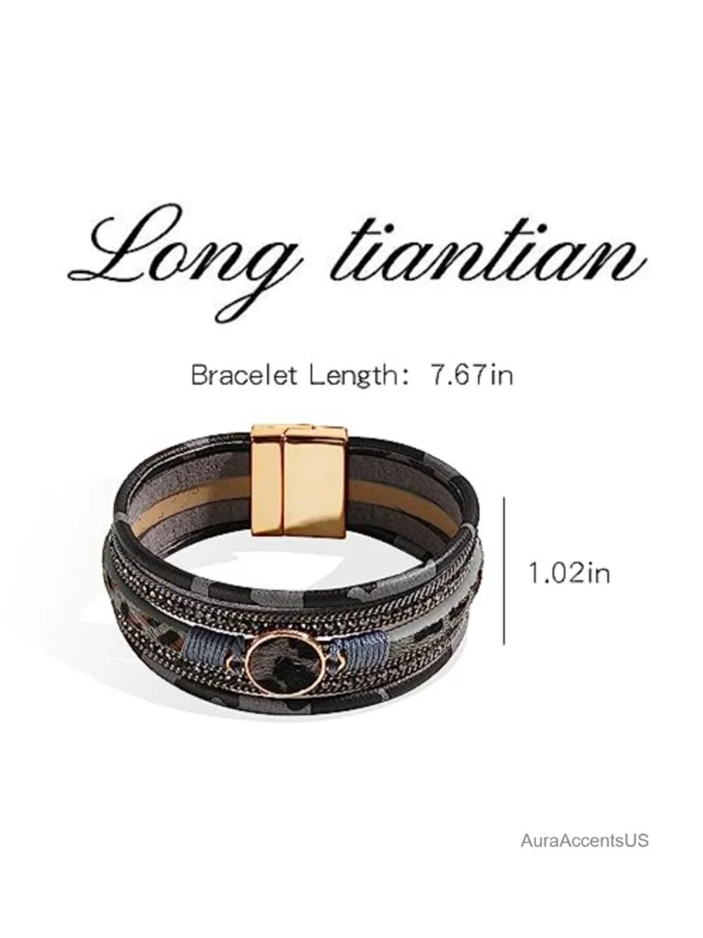 Leather Wrap Bracelet Boho Western Jewelry Stack Cuff Bangle